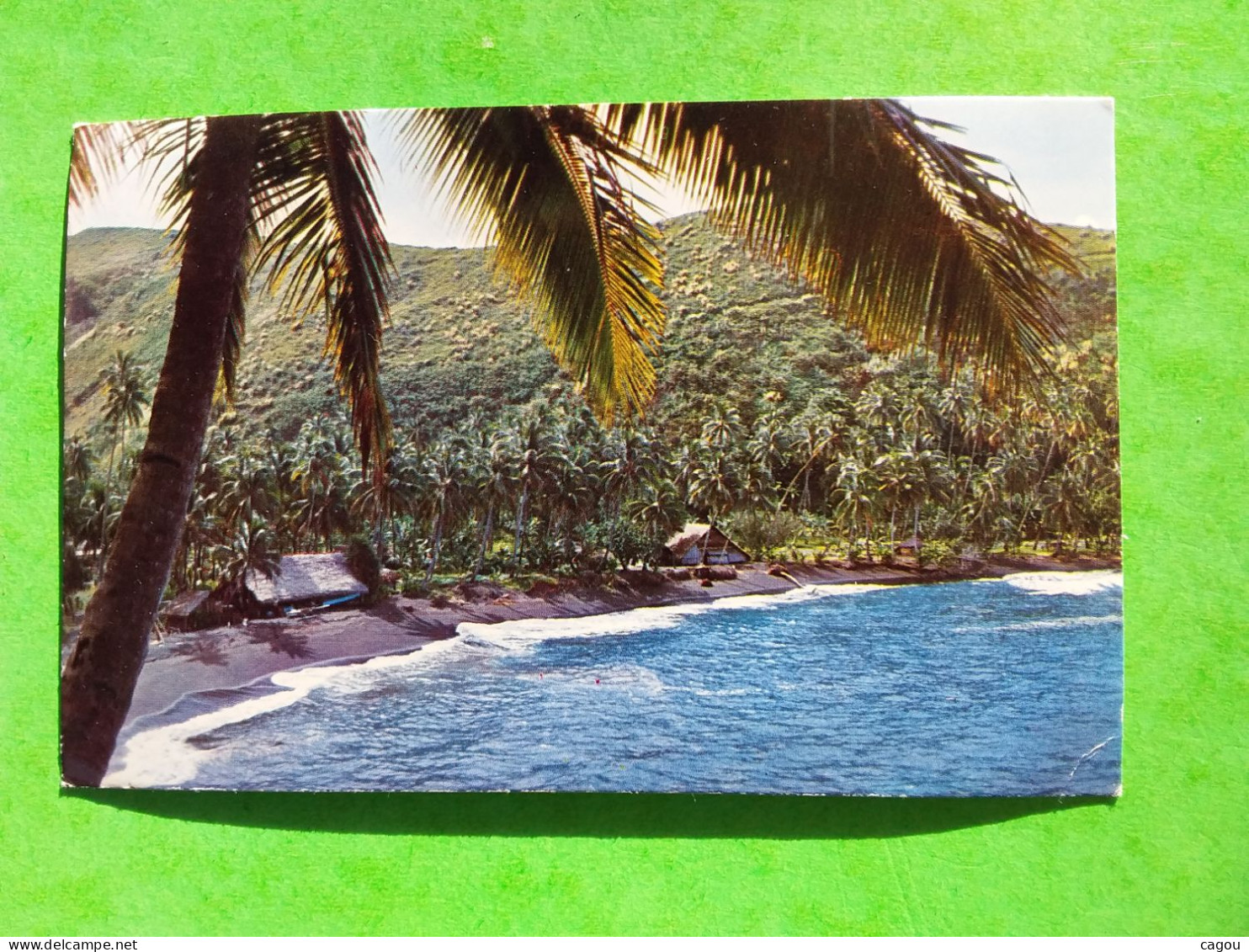 CARTE POSTALE TAHITI FARE TIMBRE N°39 + CACHET VISITE GÉNÉRAL DE GAULLE 8/9/1966 - Frans-Polynesië