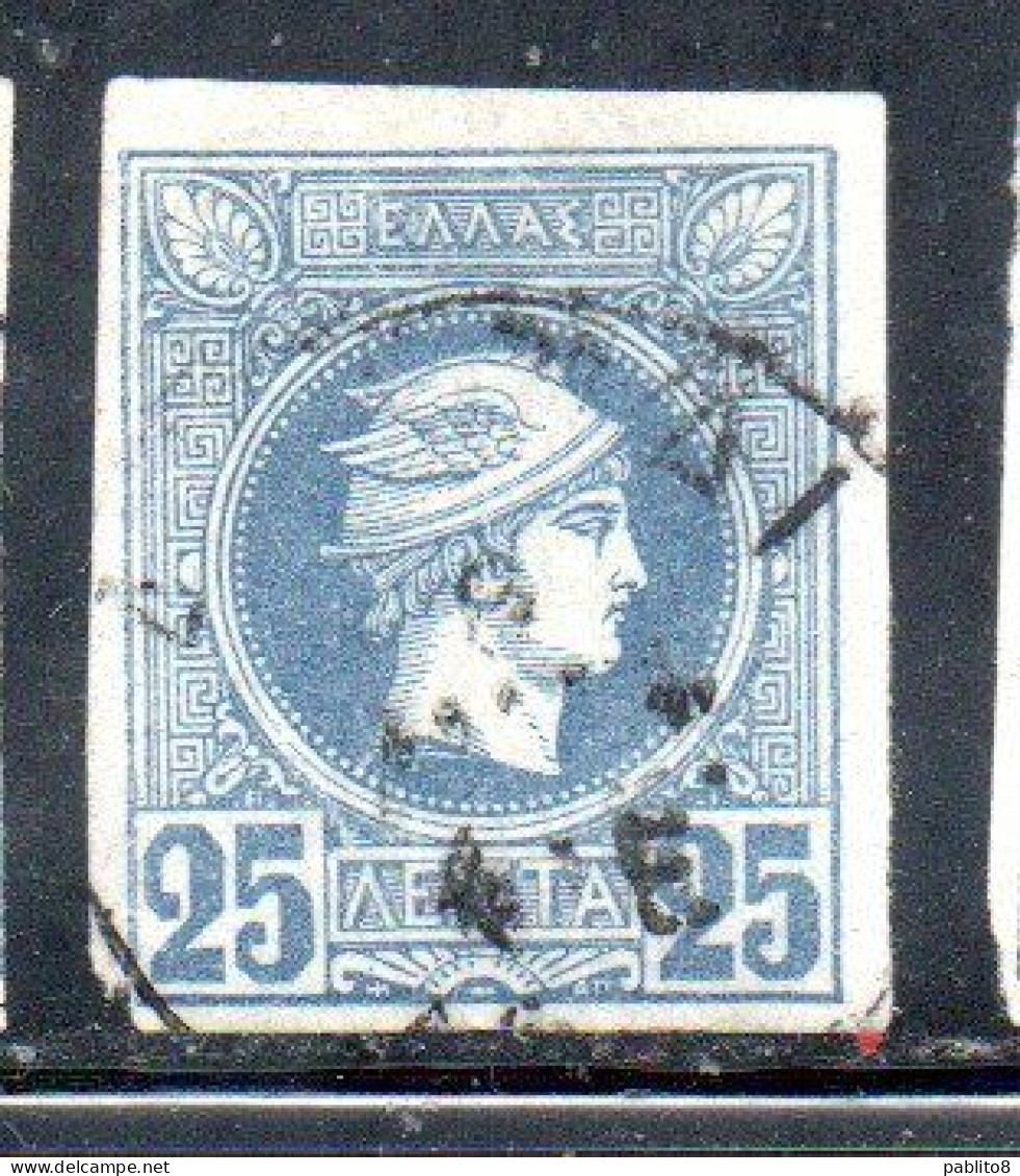 GREECE GRECIA HELLAS 1888 1895 HERMES MERCURY MERCURIO LEPTA 25l USED USATO OBLITERE' - Used Stamps