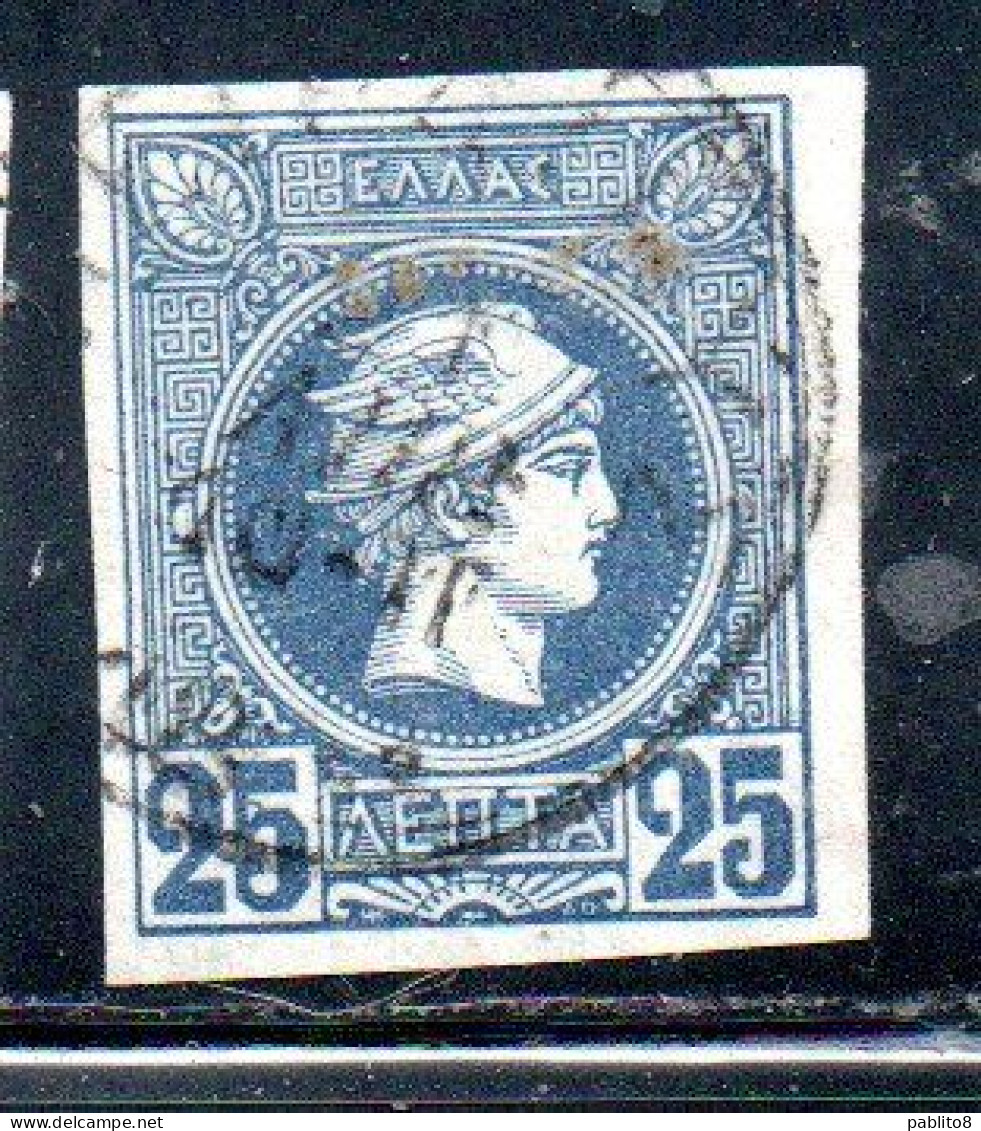 GREECE GRECIA HELLAS 1888 1895 HERMES MERCURY MERCURIO LEPTA 25l USED USATO OBLITERE' - Gebruikt