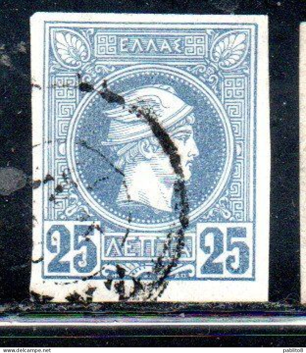 GREECE GRECIA HELLAS 1888 1895 HERMES MERCURY MERCURIO LEPTA 25l USED USATO OBLITERE' - Gebruikt