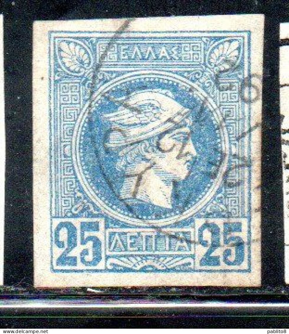 GREECE GRECIA HELLAS 1888 1895 HERMES MERCURY MERCURIO LEPTA 25l USED USATO OBLITERE' - Used Stamps