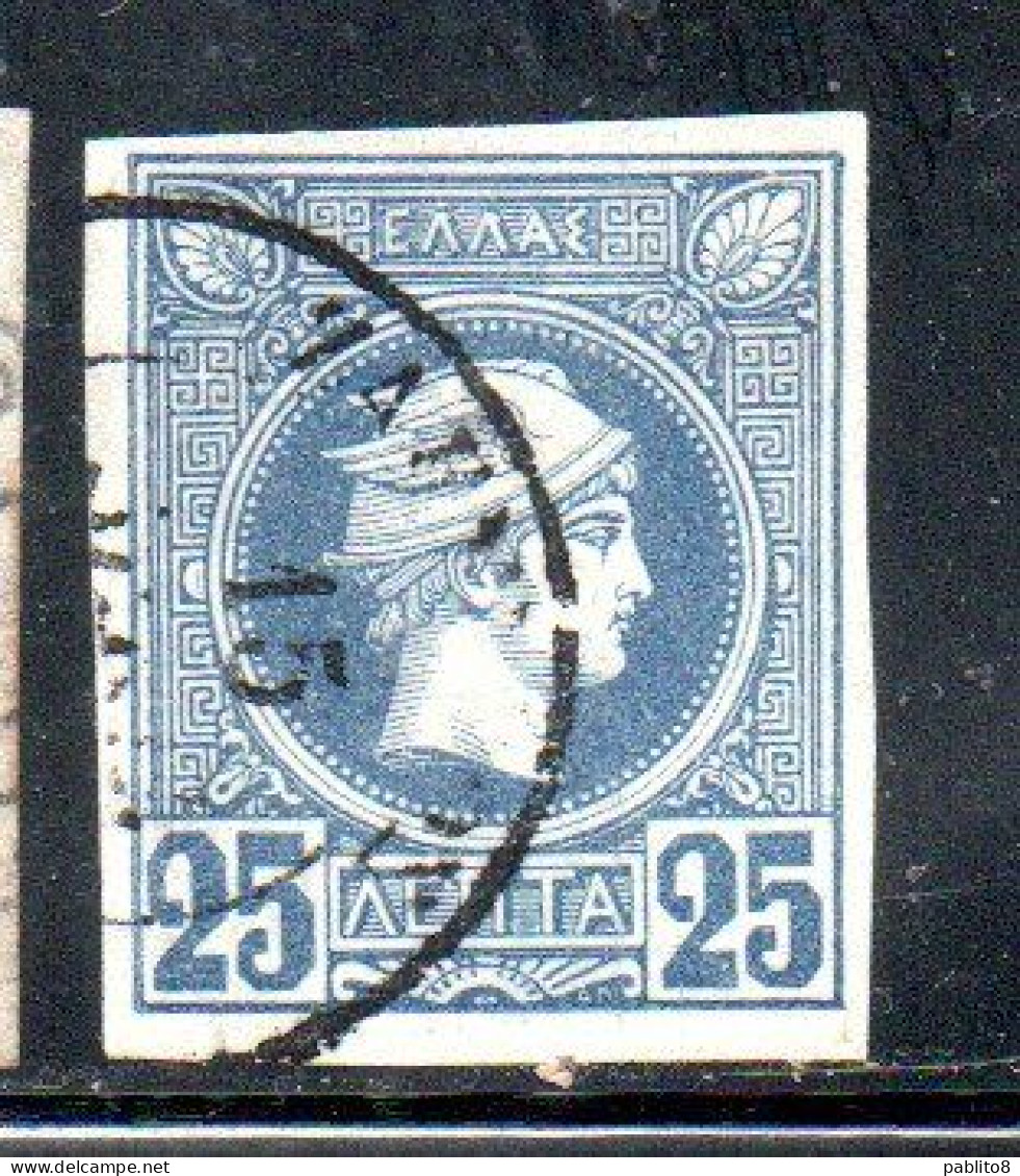 GREECE GRECIA HELLAS 1888 1895 HERMES MERCURY MERCURIO LEPTA 25l USED USATO OBLITERE' - Gebruikt