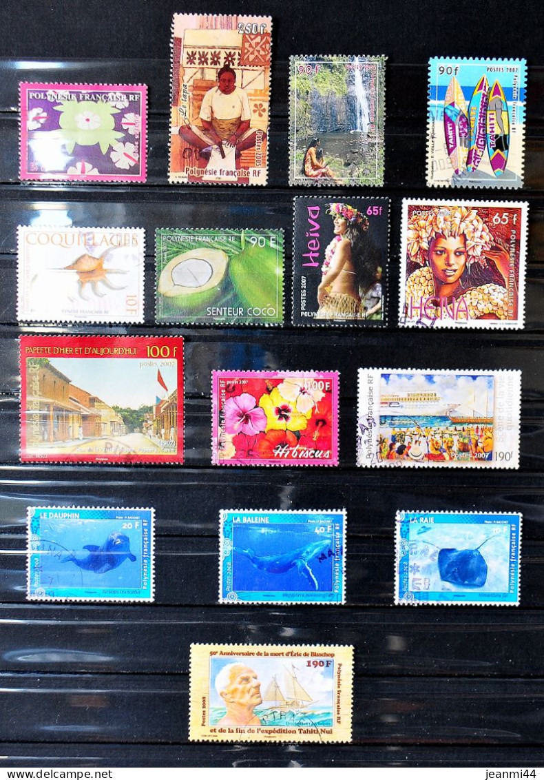 POLYNESIE FRANCAISE 2000/2009- Petit Lot De 15 Timbres Oblitérés Cachet à Date - N° ( Voir Description) - Usati