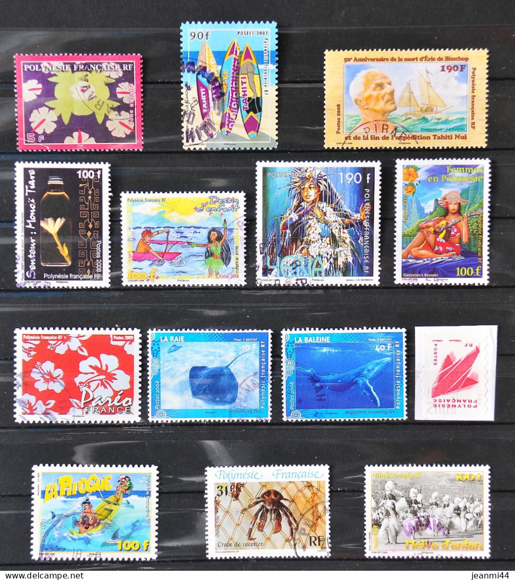 POLYNESIE FRANCAISE 2000/2009- Petit Lot De 14 Timbres Oblitérés Cachet à Date - N° ( Voir Description) - Gebraucht