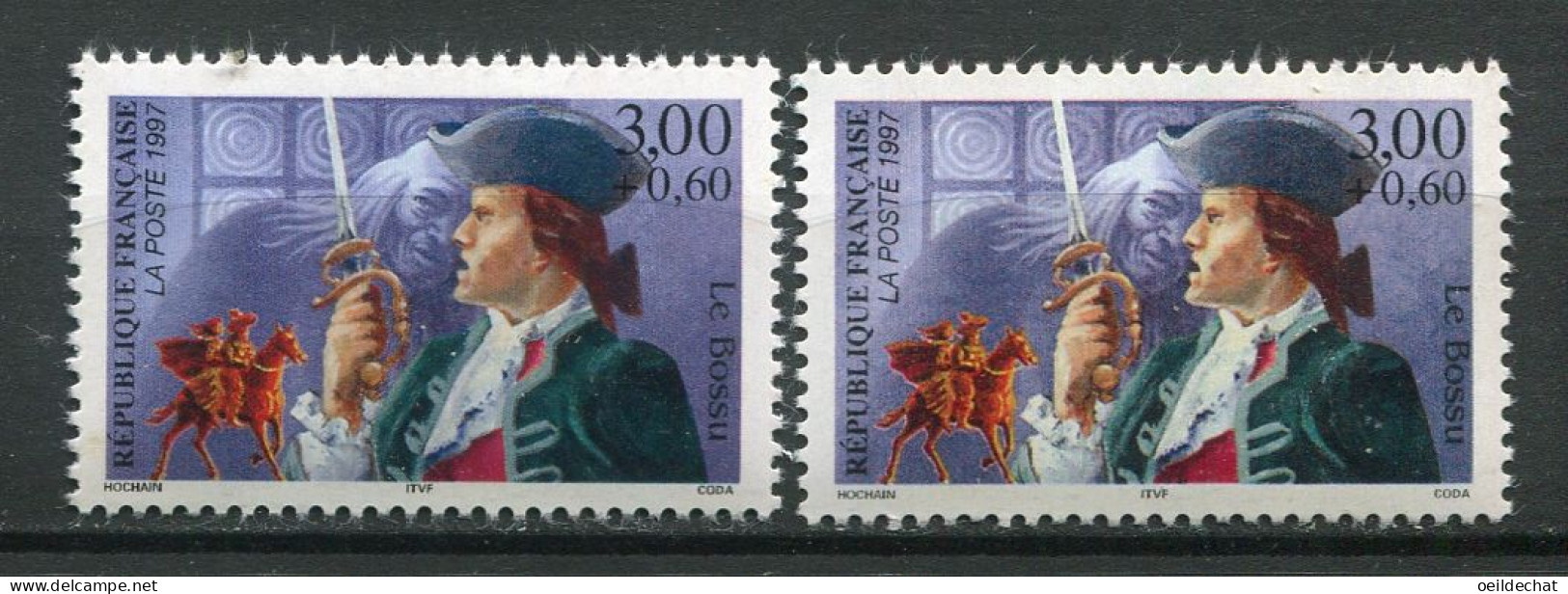 26123 FRANCE N°3120** 3F+60c. Le Bossu : Couleur Du Fond Plus Bleu + Normal (non Inclus) 1997  TB - Ungebraucht