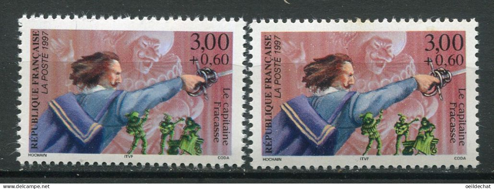 26124 FRANCE N°3119** 3F+60c. Le Capitaine Fracasse : Personnages Du Bas Dédoublés + Normal (non Inclus) 1997  TB - Ungebraucht