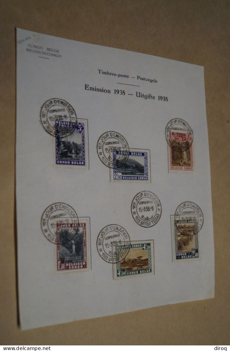 Congo  Belge ,superbe Série Du 1 Er Jour D'émission, 1938,Léopoldville, 6 Timbres - Unused Stamps