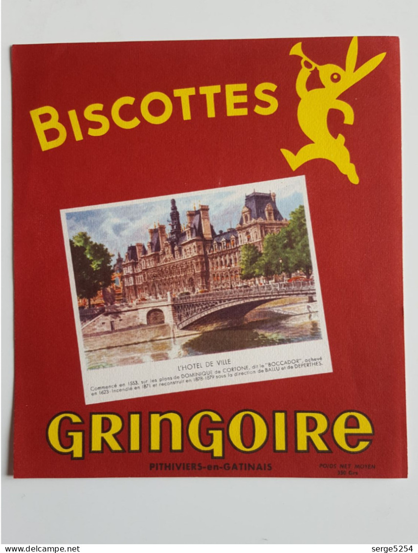 Buvard Biscottes Gringoire - Vue Hôtel De Ville à Paris - Biscottes