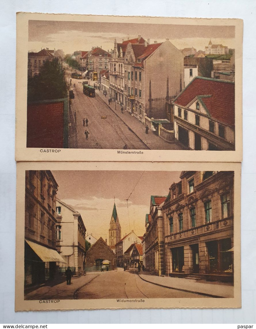 2 Cartes Castrop - Münsterstrasse Widumerstrasse - Années 1920 - Castrop-Rauxel