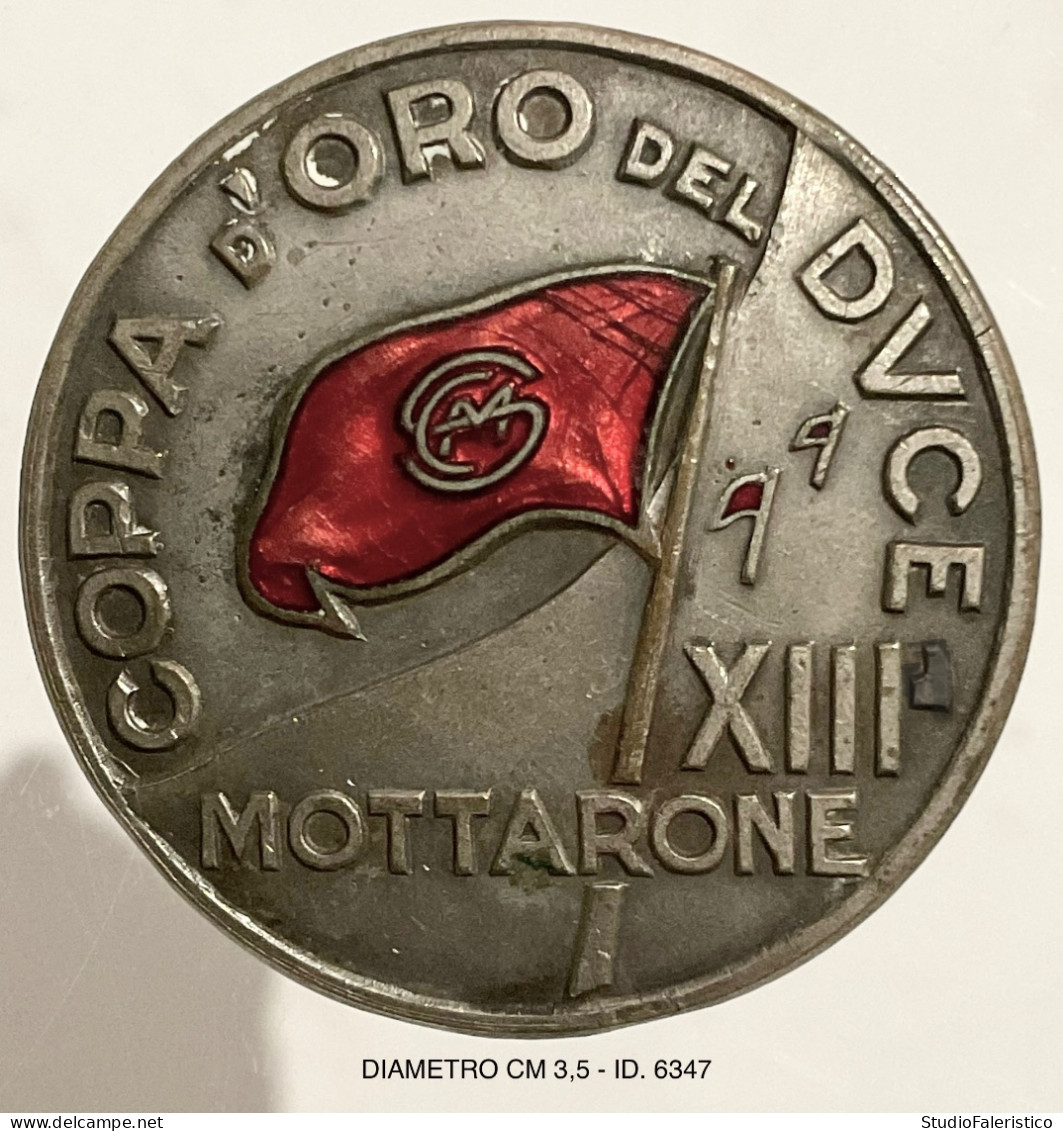 FASCISMO MOTTARONE PIEMONTE COPPA D’ORO DEL DUCE A.XIII° 1935 DISTINTIVO GARA DI SCI - Italien