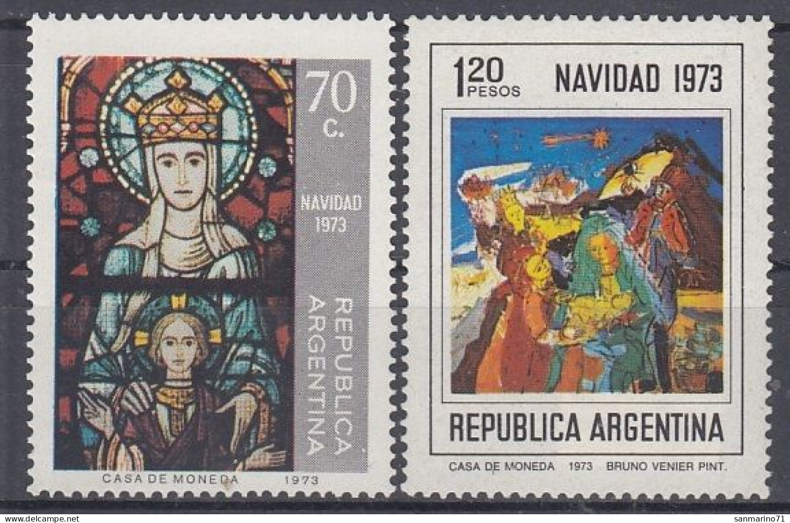 ARGENTINA 1163-1164,unused,Christmas 1973 (**) - Nuevos