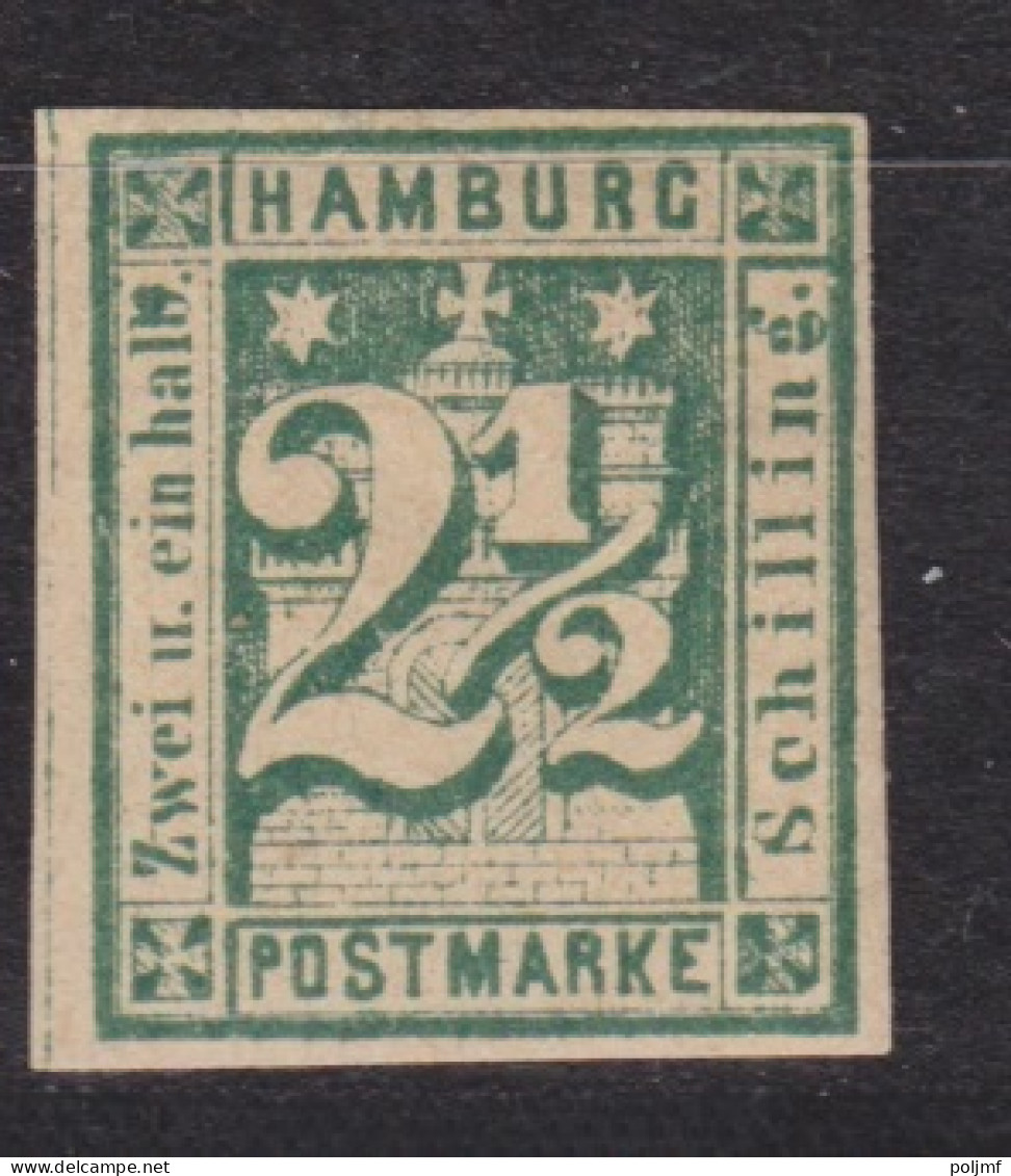 Hambourg N° 10 2 1/2 Vert-bleu Et Vert-clair Et N° 23 1 1/2 Lilas, Neufs Sans Gomme - Hambourg