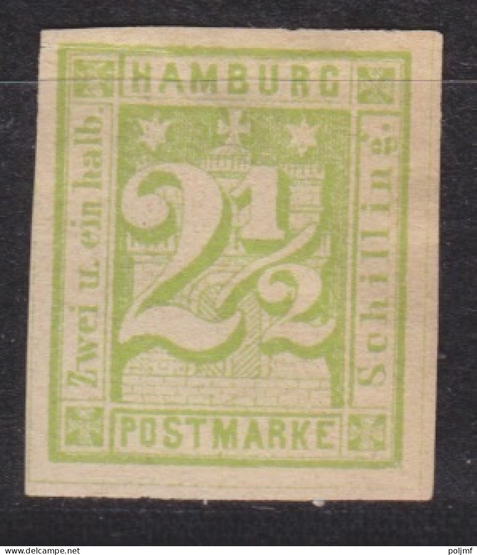 Hambourg N° 10 2 1/2 Vert-bleu Et Vert-clair Et N° 23 1 1/2 Lilas, Neufs Sans Gomme - Hamburg