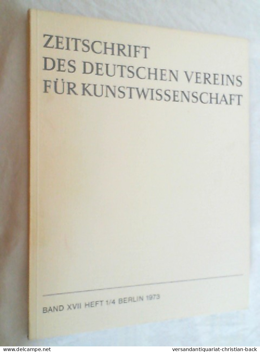 Zeitschrift Des Deutschen Vereins Für Kunstwissenschaft. - Kunstführer