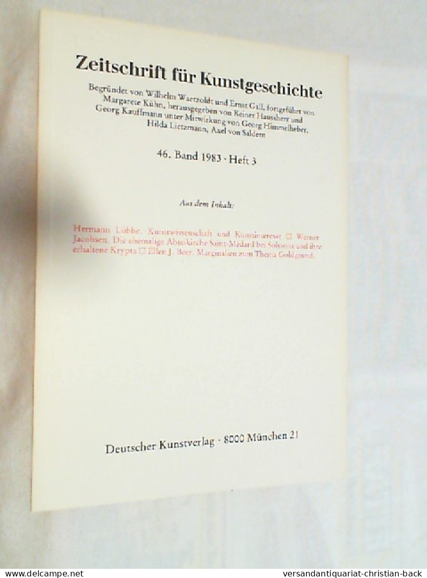 Zeitschrift Für Kunstgeschichte ; 46. Band 1983 Heft 3 - Kunst