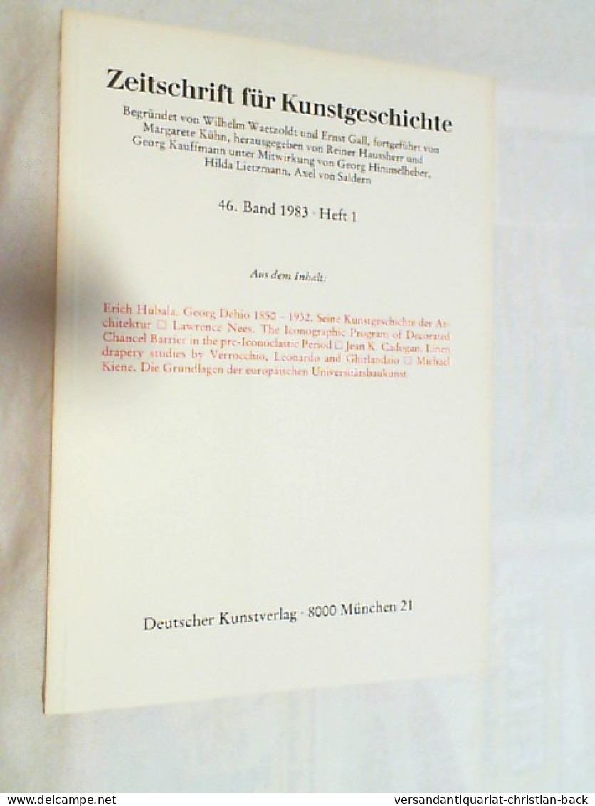 Zeitschrift Für Kunstgeschichte ; 46. Band 1983 Heft 1 - Arte