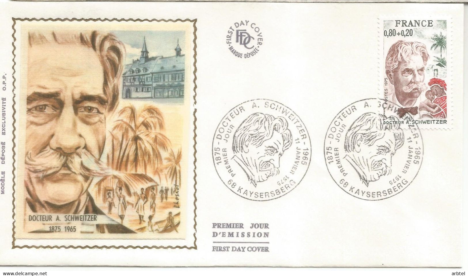 FRANCIA FDC KAYSERSBERG ALBERT SCHWEITZER NOBEL PAZ PEACE - Albert Schweitzer