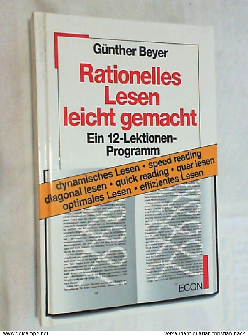 Rationelles Lesen Leicht Gemacht : E. 12-Lektionen-Programm. - Autres & Non Classés