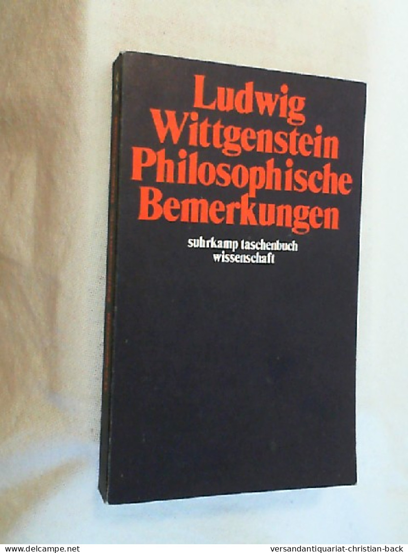 Philosophische Bemerkungen : Aus D. Nachlass. - Filosofia