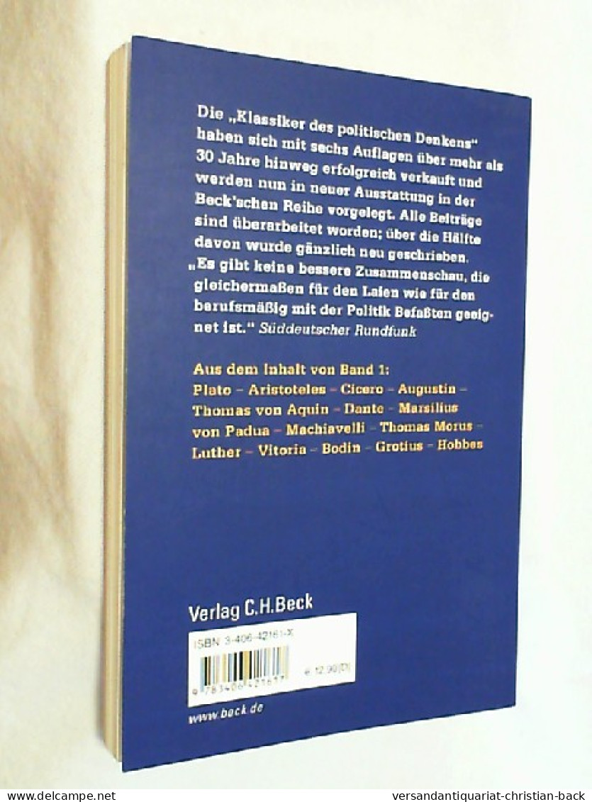 Klassiker Des Politischen Denkens; Teil: Bd. 1., Von Plato Bis Thomas Hobbes. - Politique Contemporaine