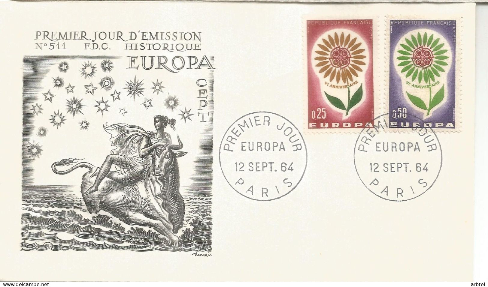 FRANCIA FDC PARIS EUROPA CEPT 1964 - 1964