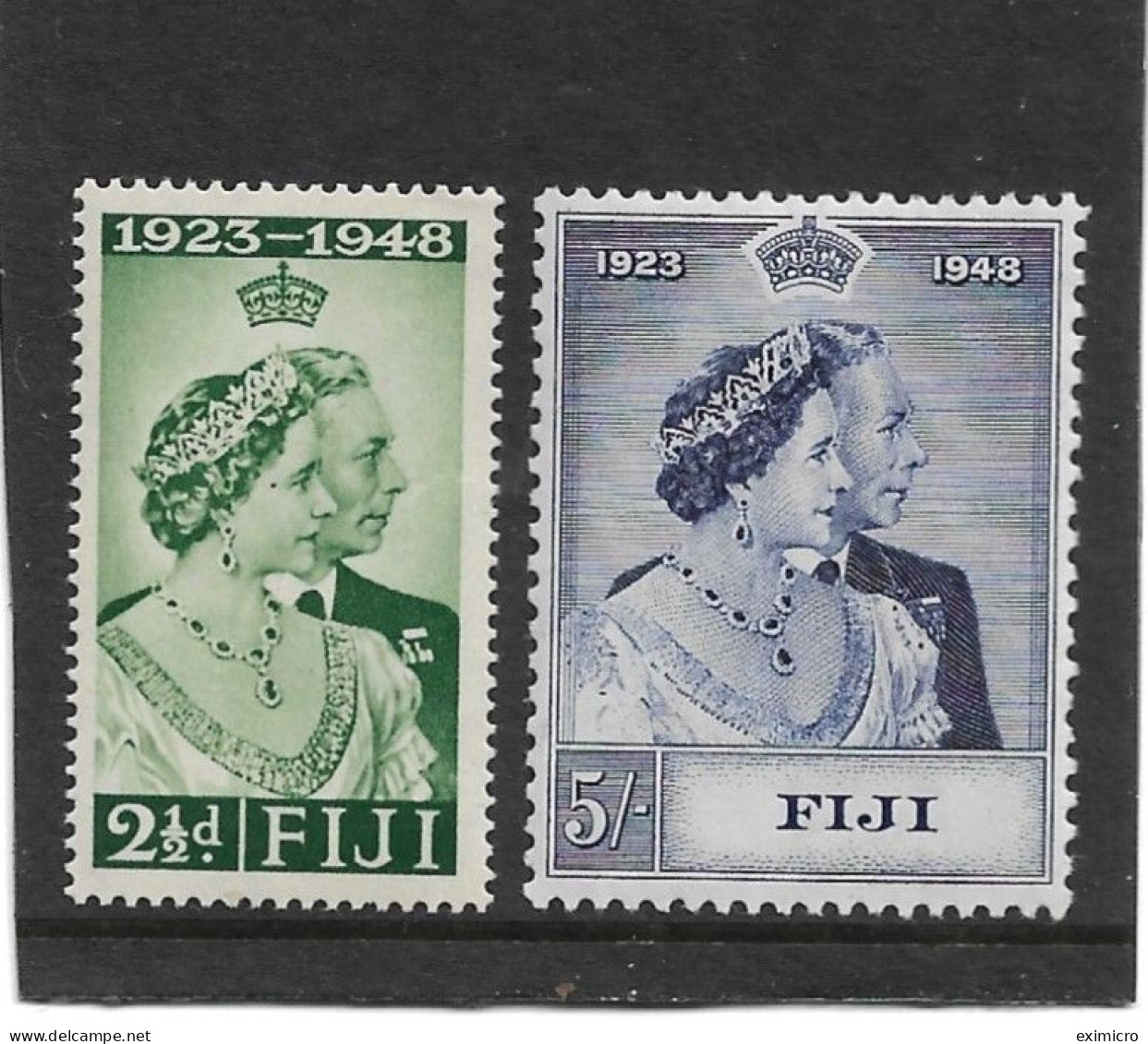 FIJI 1948 SILVER WEDDING SET LIGHTLY MOUNTED MINT Cat £18+ - Fiji (...-1970)