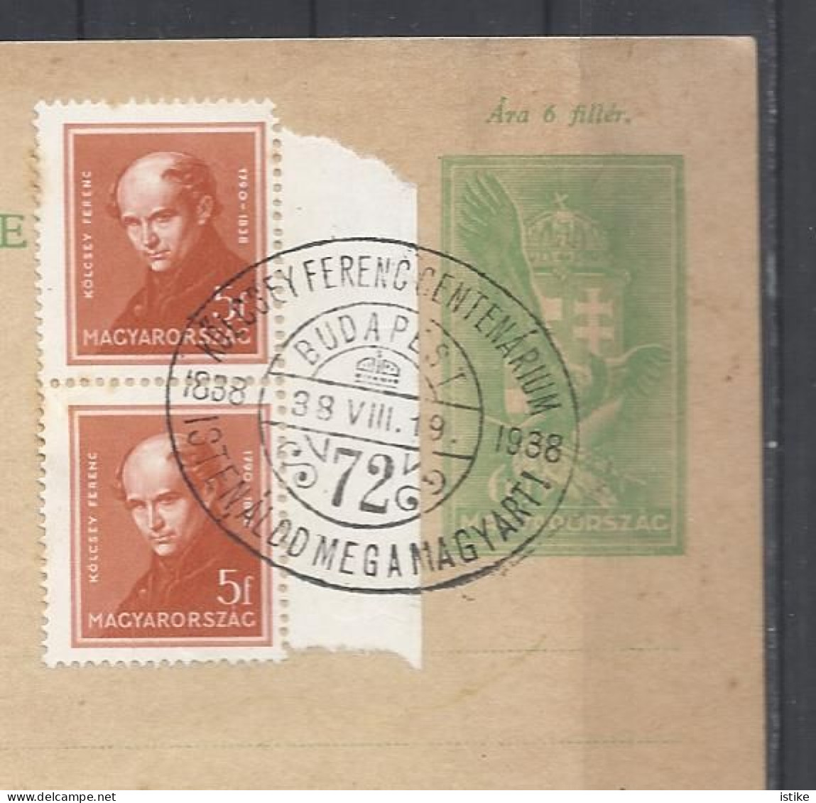 Hungary, St Card, Commemorative Cancellation Kölcsey Ferenc Centenary Of Birth, 1938. - Entiers Postaux