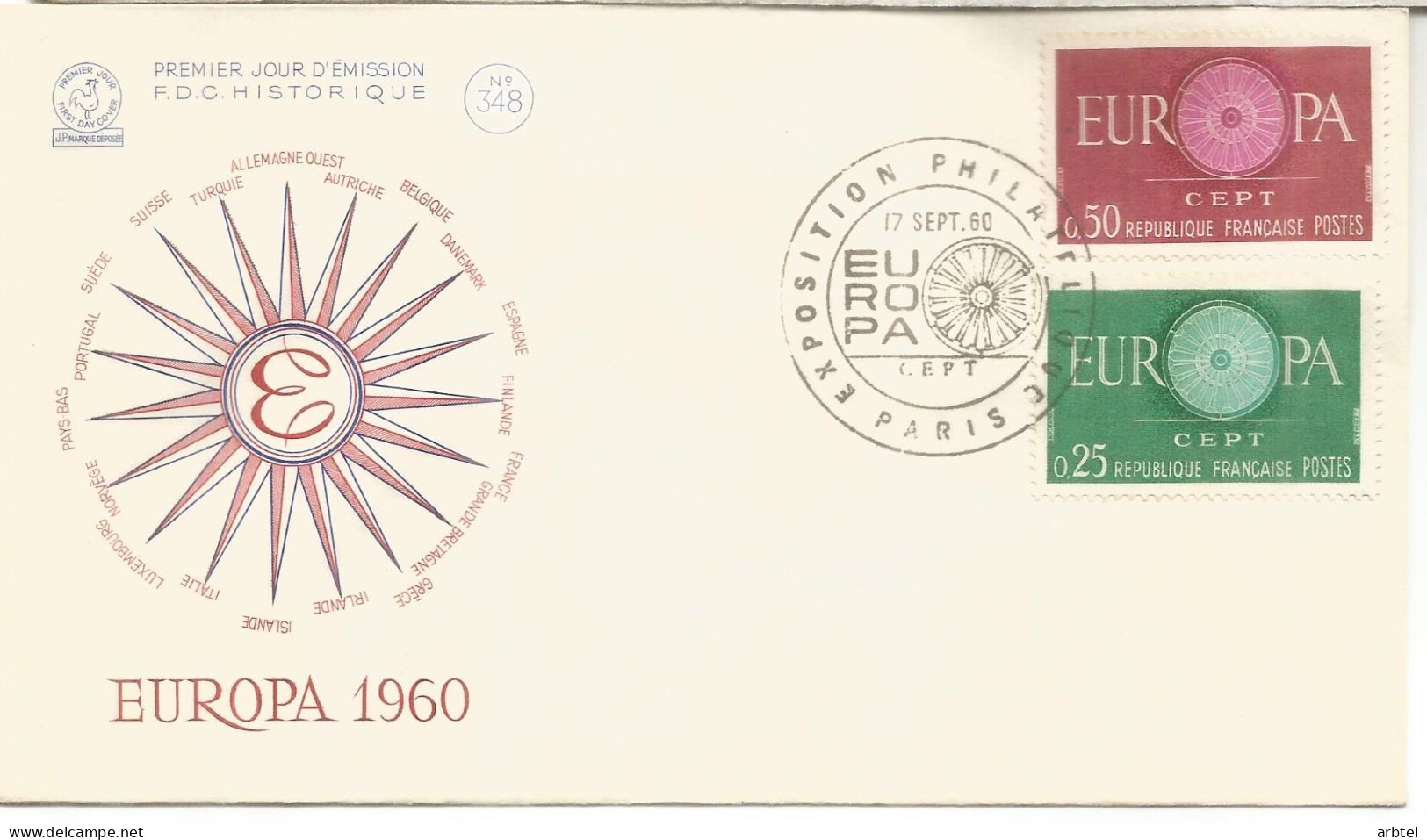 FRANCIA FDC PARIS EUROPA CEPT 1960 - 1960