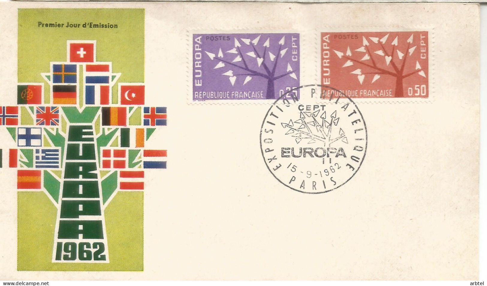 FRANCIA FDC PARIS EUROPA CEPT 1962 - 1962