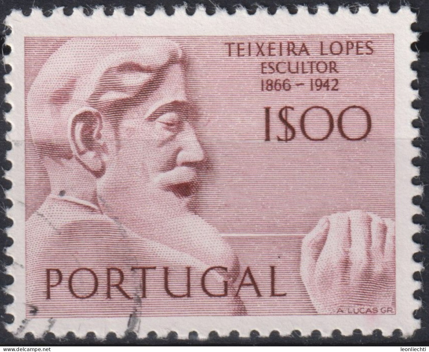 1971 Portugal ° Mi:PT 1131A, Sn:PT 1098, Yt:PT 1111, Teixeira Lopes, Portuguese Sculptors - Gebraucht