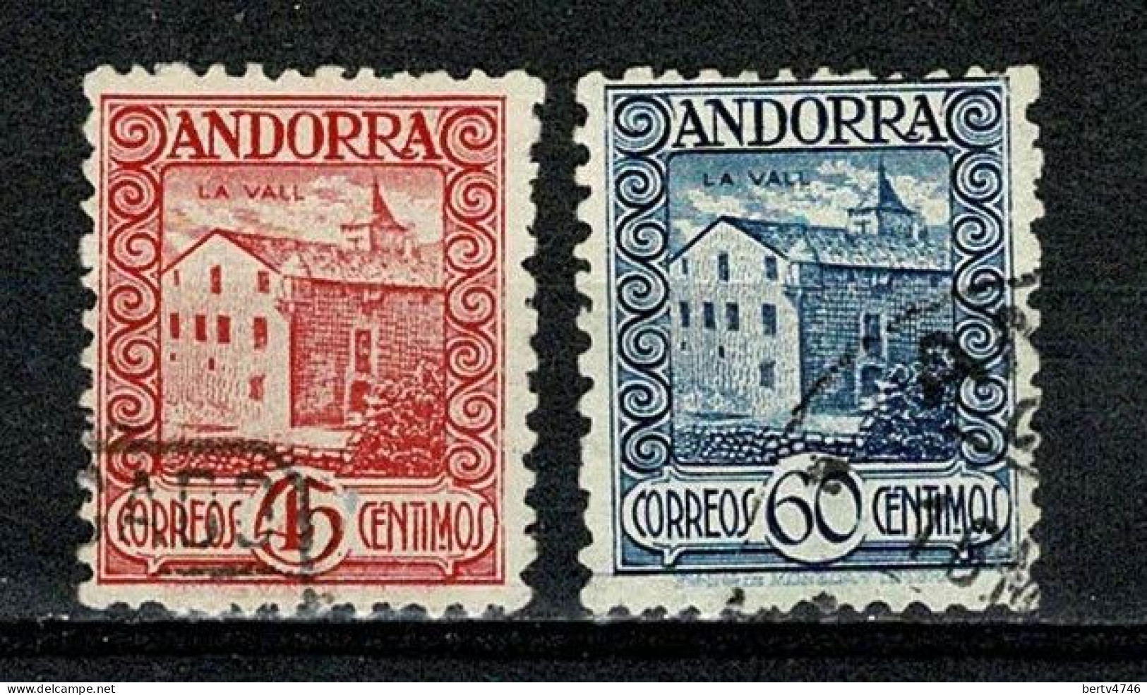 Andorra Esp  1935/43 Yv. 38, 40 (o) - Oblitérés