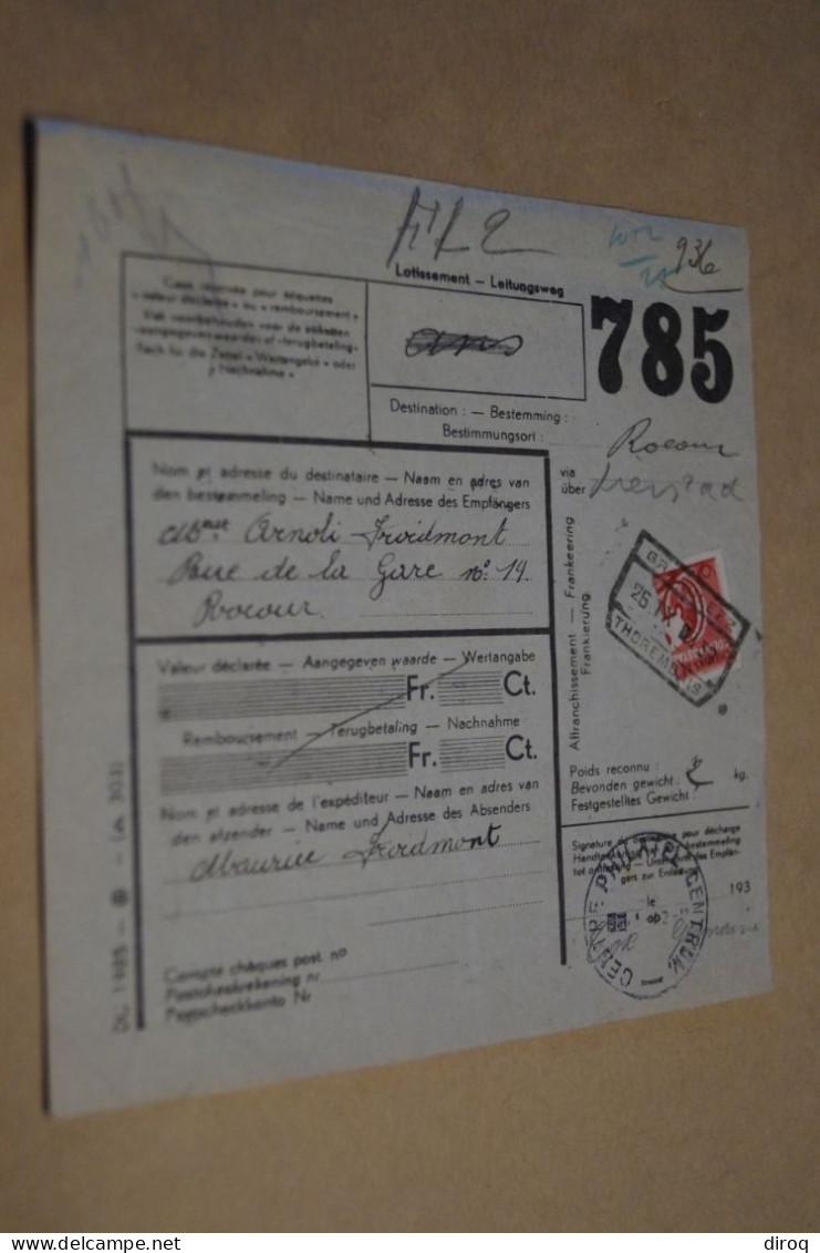 Chemin De Fer,dernier Jour Du Bureau De Poste De Grand-Leez,1939 ,pour Collection - Documentos & Fragmentos