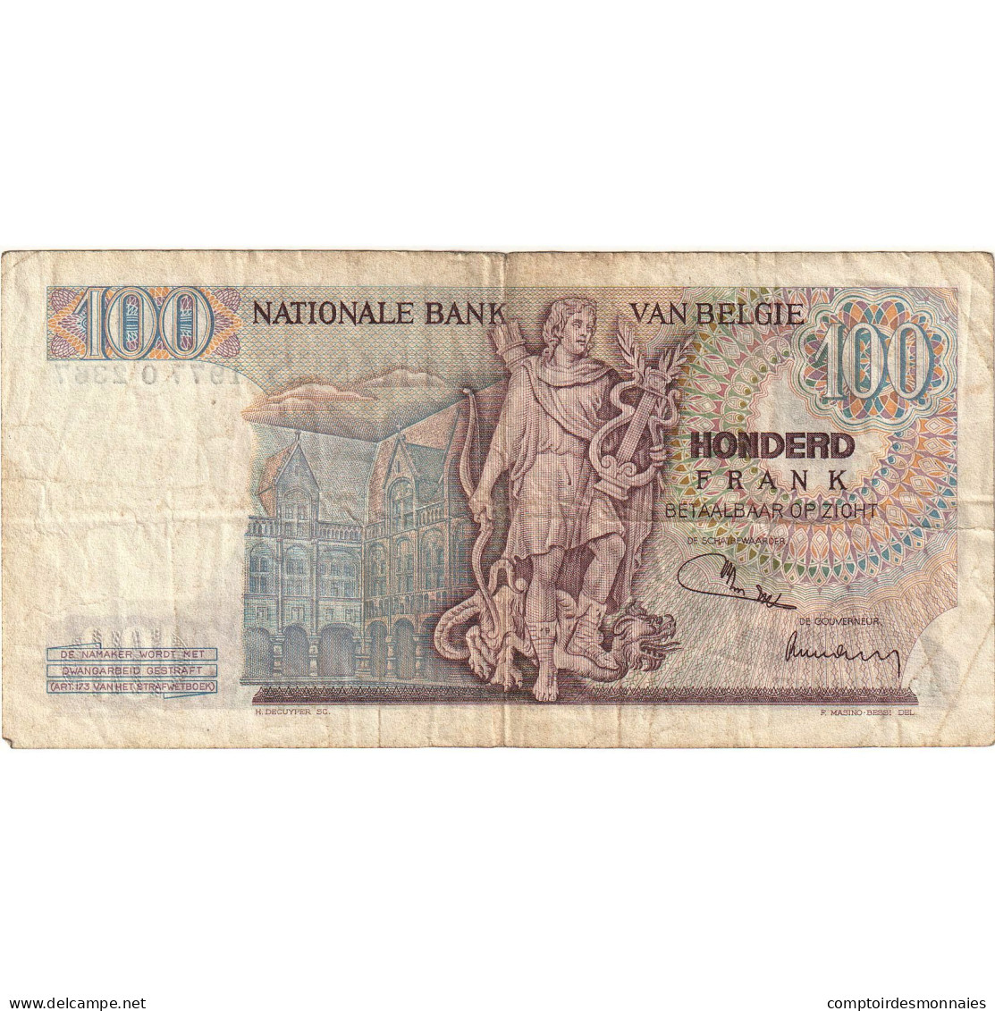 Belgique, 100 Francs, 1972-07-26, KM:134b, TB+ - 100 Francs