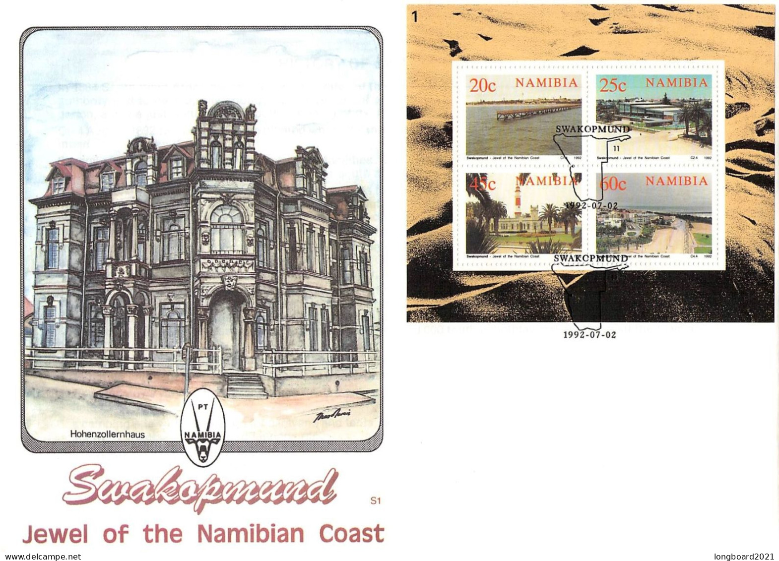 NAMIBIA - FDC MINISHEET 1992 - SWAKOPMUND /4355 - Namibia (1990- ...)