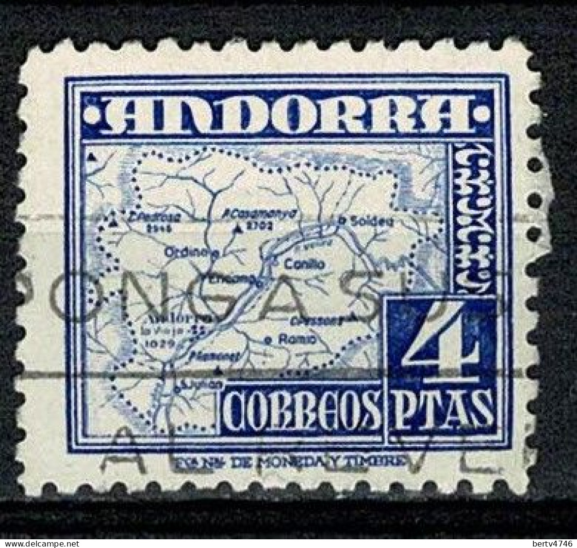 Andorra Esp  1948/53 Yv. 50A, Ed. 55 (o) - Oblitérés