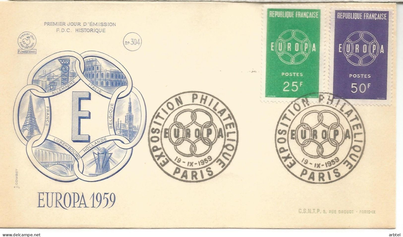 FRANCIA FDC PARIS EUROPA CEPT 1959 - 1959