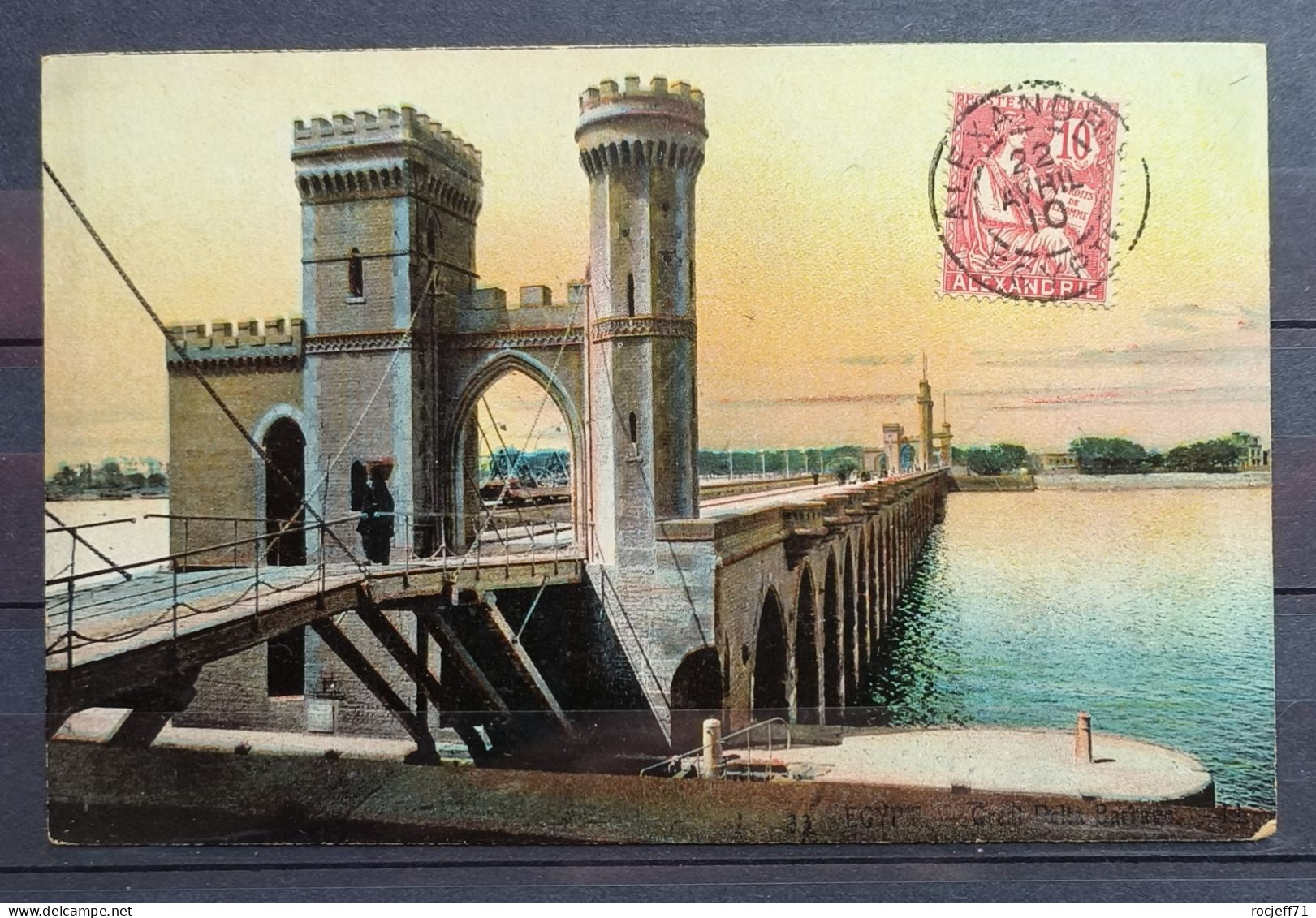01 - 24 // Egypte - Alexandrie - C P Avec 10c Mouchon à Destination De Pont St Uze - Drôme - France - Cartas & Documentos