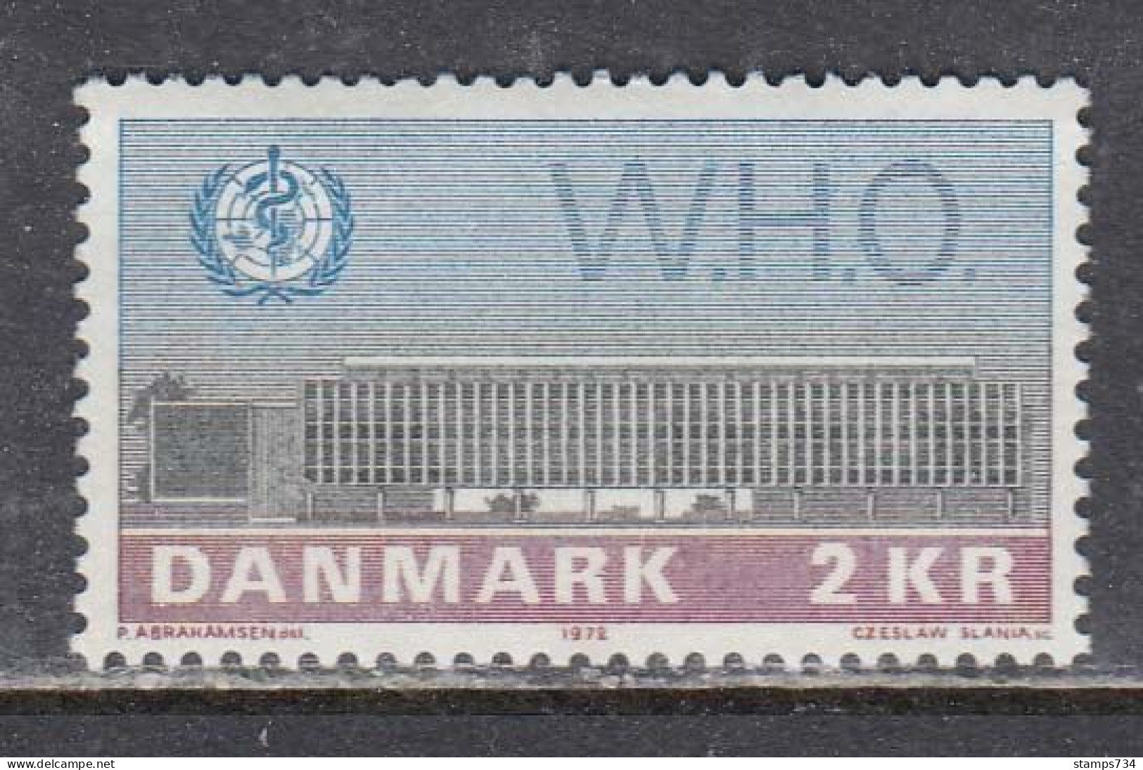 Denmark 1972 - Inauguration Of The WHO Building In Copenhagen, Mi-Nr. 531, MNH** - Nuovi