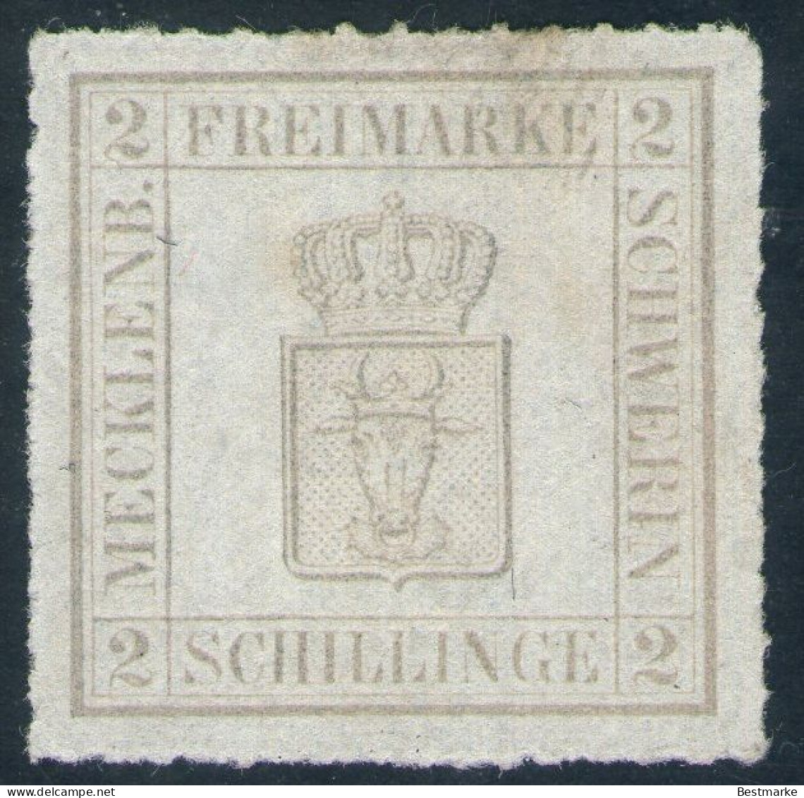 2 Shilling Hellgrau - Schwerin Nr. 6 B Ungebraucht Ohne Gummi - Pracht - Mecklenburg-Schwerin