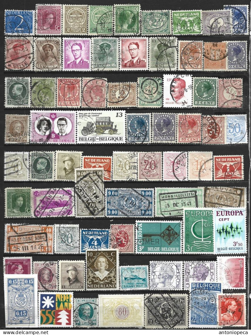 COLLECTION LOT BENELUX 72  STAMPS - Collections