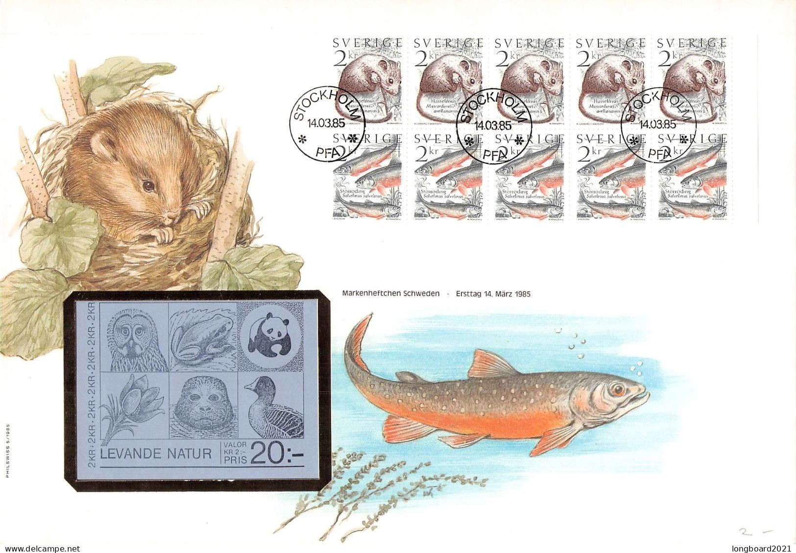 SWEDEN - FDC 1985 BOOKLET ANIMALS /4365 - FDC