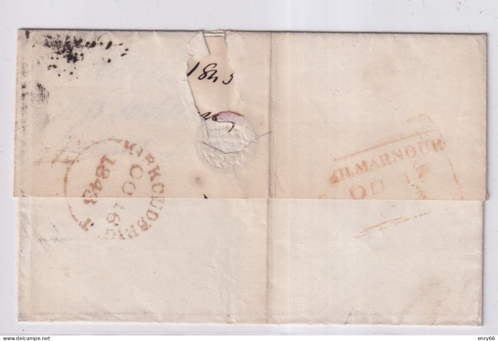 GRAN BRETAGNA  1842 LETTERA DA KILMARNOCK  AFF. 1P ANNULLO CROCE DI MALTA - Briefe U. Dokumente