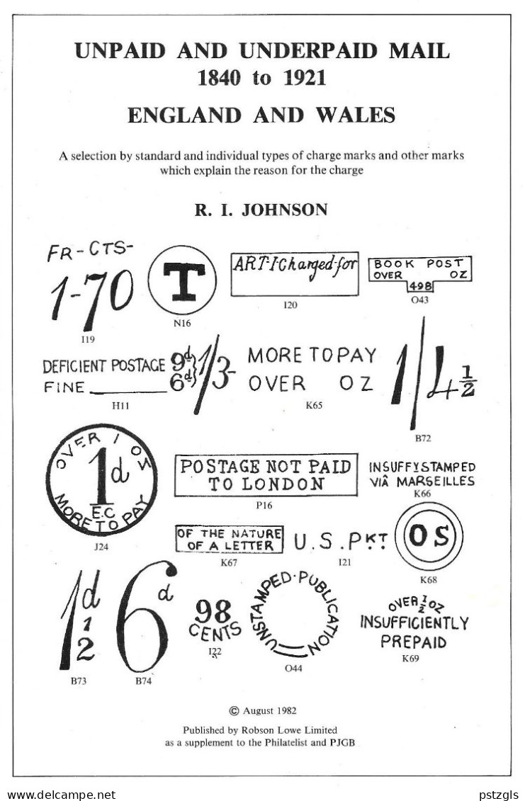 Unpaid And Underpaid Mail 1840 To 1921 - England And Wales - Annullamenti