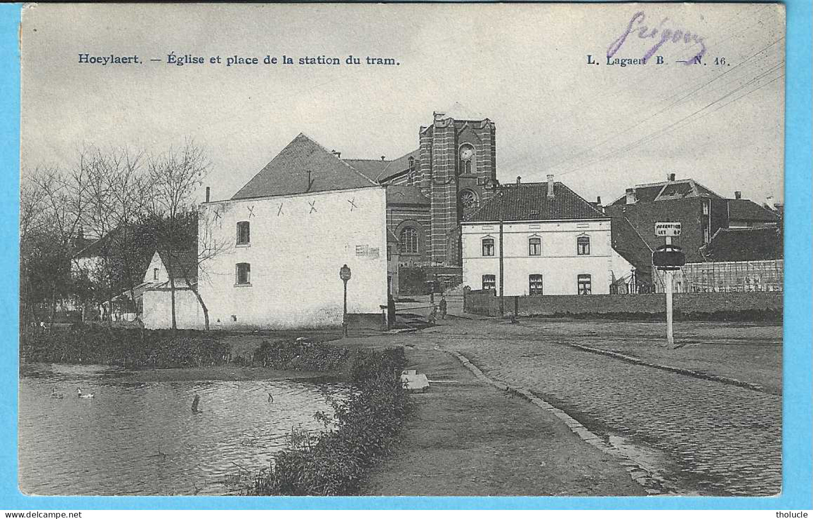 Hoeylaert-Hoeilaart-écrite En 1907-Sint-Clemenskerk-Eglise Saint-Clément Et Place De La Station Du Tram (Tramway) - Hoeilaart