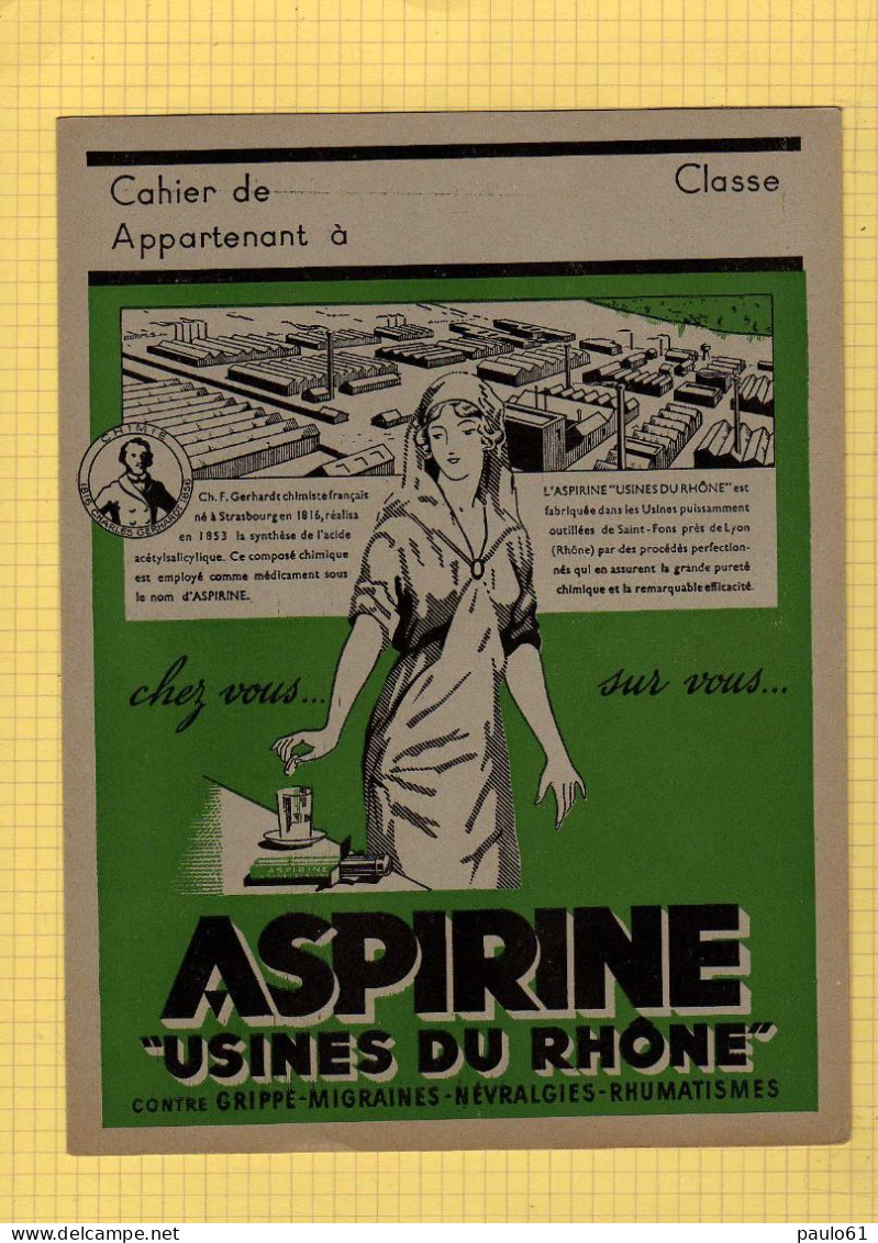 PROTEGE CAHIER  : Pharmacie Aspirine "Usine Du RHONE " - Schutzumschläge
