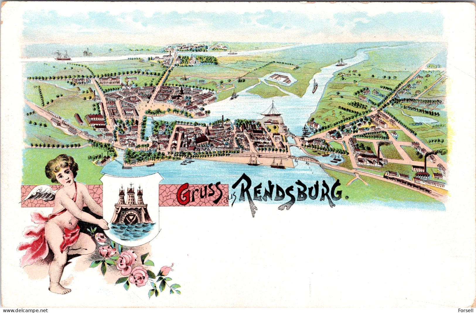 Gruss Aus Rendsburg (Jugendstil) (Ungebraucht) - Rendsburg