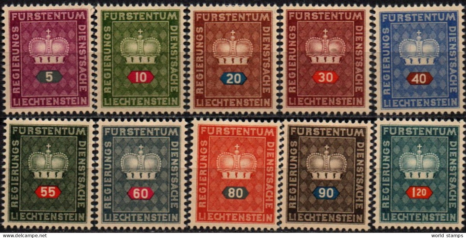 LIECHTENSTEIN 1950 * - Dienstmarken