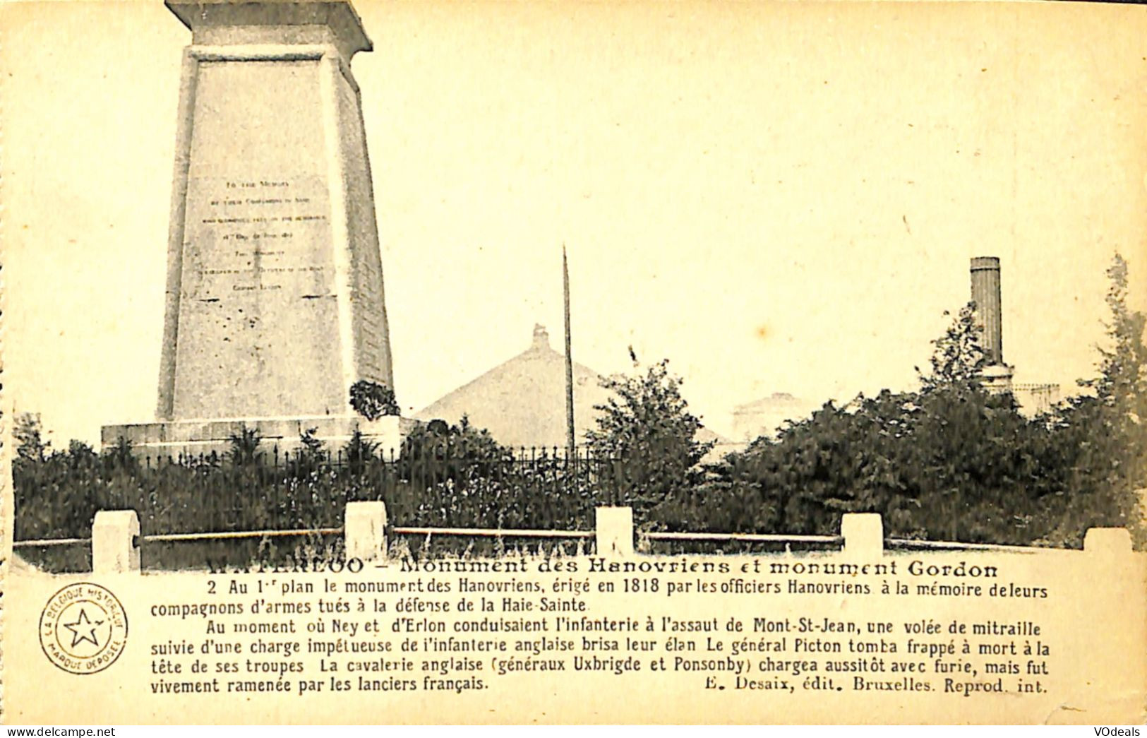 Belgique - Brabant Wallon - Waterloo - Monument Des Hanovriens - Monument Gordon - Waterloo