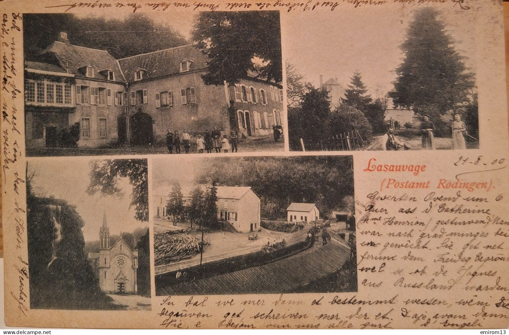 Luxembourg Lasauvage Postamt Rodingen Multivues 1900 - Andere & Zonder Classificatie