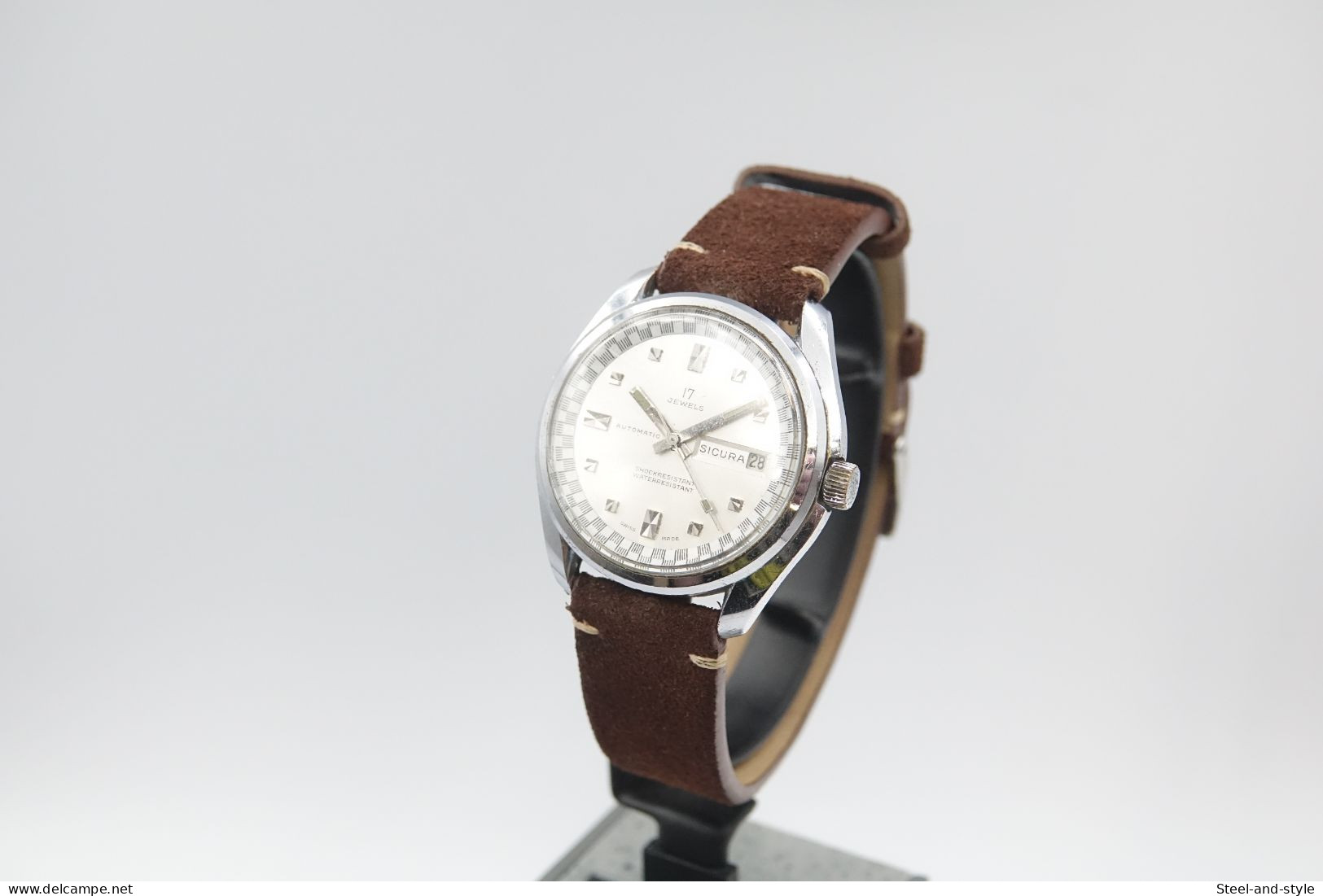 Watches :  SICURA BY BREITLING  AUTOMATIC BIG SIZE - Original - Running - 1970's - Excelent Condition - Orologi Di Lusso